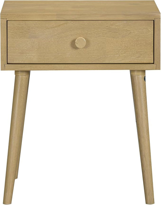NTC Lux Solid Wood Nightstand, Mid Century Modern Side Table Bedroom, Bedside by NTC