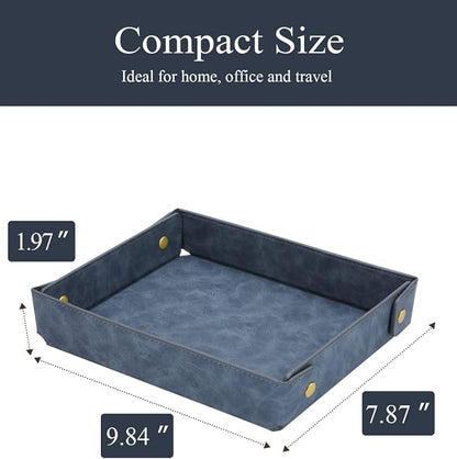CASIRENA Father's Day Gifts Faux Leather Valet Tray Organizer - Image 4