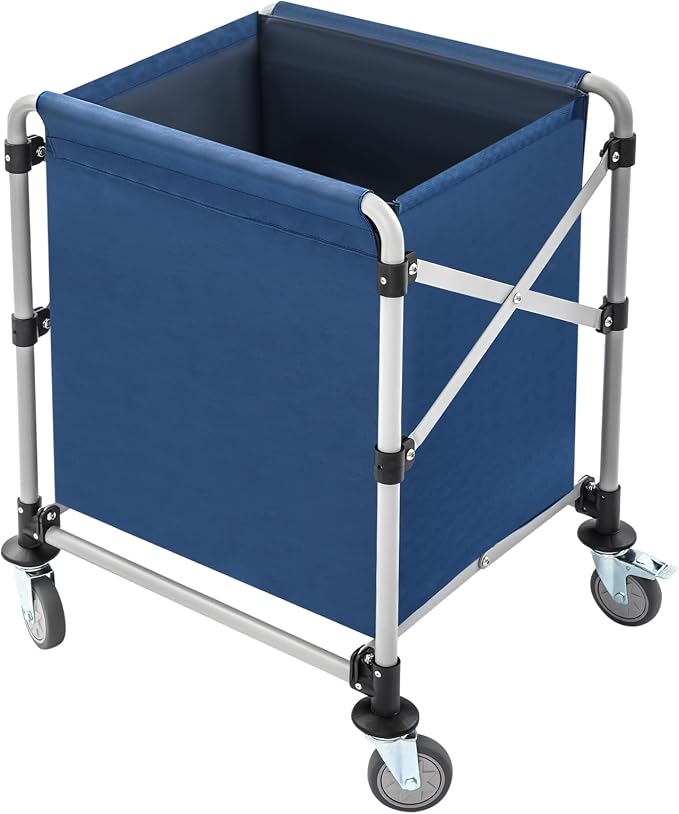 Commercial Laundry Cart with Wheels, Folding Laundry Hamper Cart, Heavy Duty by Eapmic