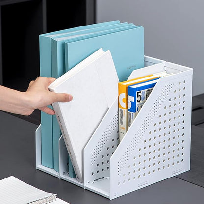 SAYEEC 2Pcs Collapsible Plastic Magazine File Holder Vertical Binder Storage - Image 7