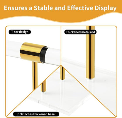 T-Bar Tangle-free Necklace and Jewelry Display Stands, 3-Tier Acrylic Bracelet - Image 3