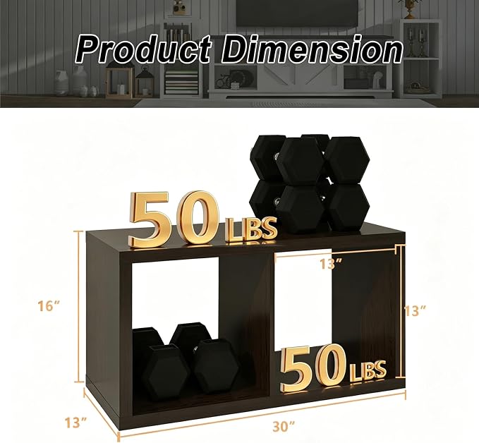 CTESNE【2026 Wooden Thick Frame】 2 Cube Storage Organizer Shelf - Image 3