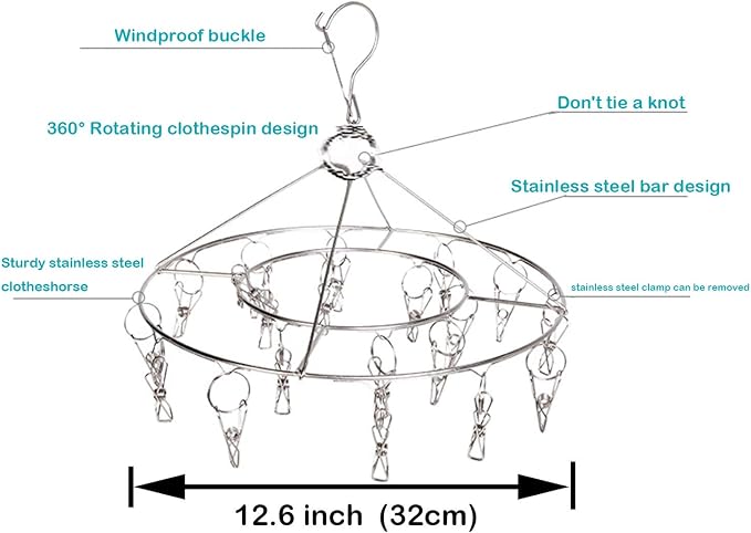 CenYouful 2 Pack Stainless Steel Round Hanging Drying Rack - Image 5