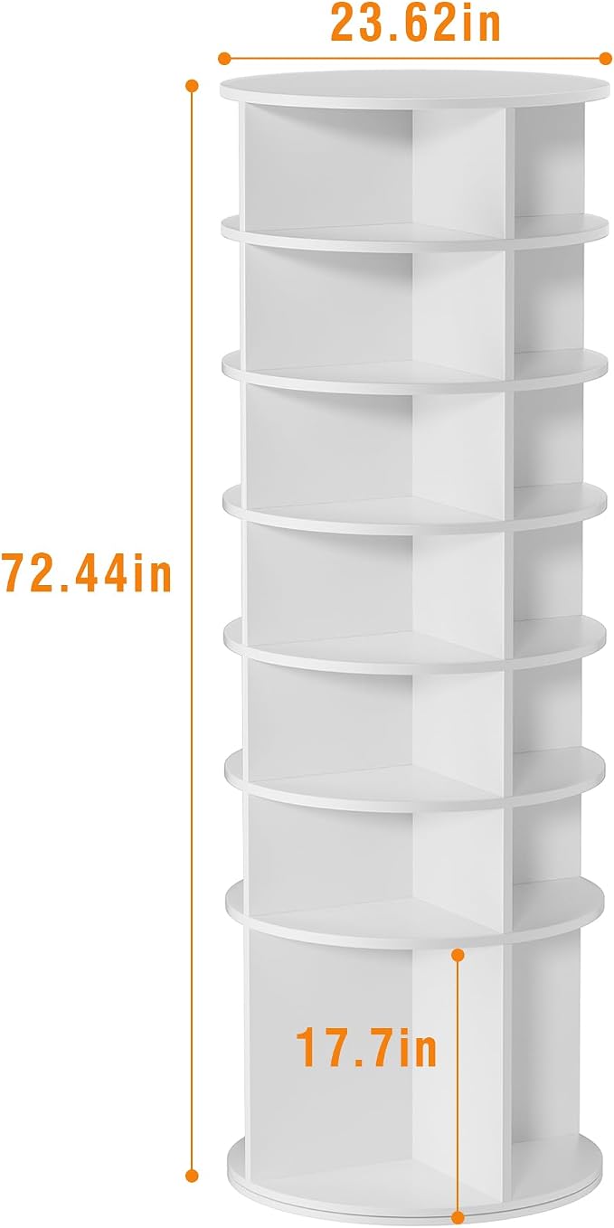 7 Tier Rotating Shoe Rack Tower Shelf, Spinning Shoe Display Lazy Susan - Image 2