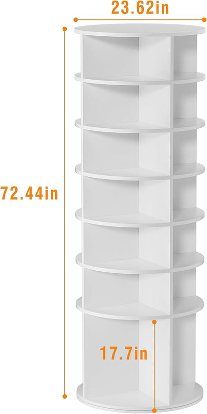 7 Tier Rotating Shoe Rack Tower Shelf, Spinning Shoe Display Lazy Susan - Image 2