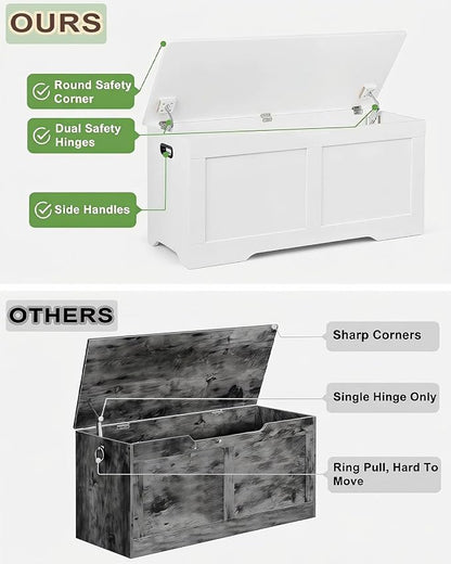 Timberer 39.4" Wooden Storage Chest, Extra Large Storage Trunk | Storage Bench - Image 5
