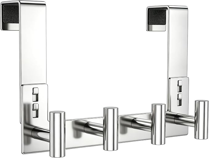 PMMASTO Over The Door Hooks, Fits 1-3/4" Thick Door No Drill Hooks by PMMASTO