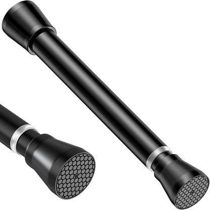 Black Small Tension Curtain Rod 16 to 26 Inch, 7/8" inch Adjustable Short by MEXAUSPRINGCURTAINRODS