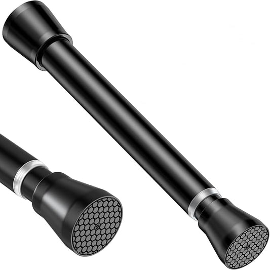 Black Small Tension Curtain Rod 16 to 26 Inch, 7/8" inch Adjustable Short by MEXAUSPRINGCURTAINRODS