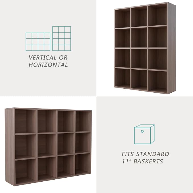 12-Cube Storage Shelf Bookcase - Image 4