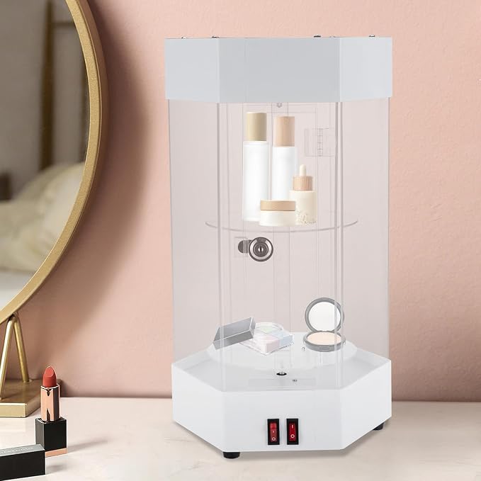 2-Tier Electric Rotating Jewelry Display Case - Image 2