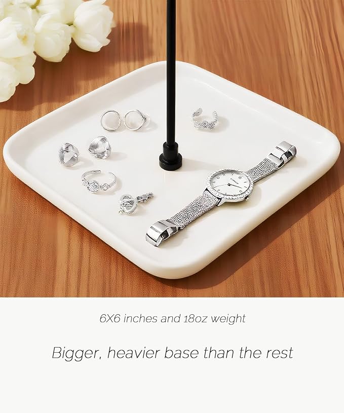 VROOMIUM Necklace Holder- Ceramic Base 1ft Height Jewelry Organizer Stand - Image 3