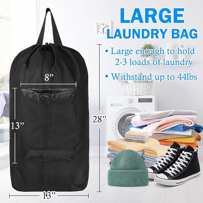 Tenn Well Laundry Bag Backpack, Heavy Duty Large Laundry Bag - Image 2
