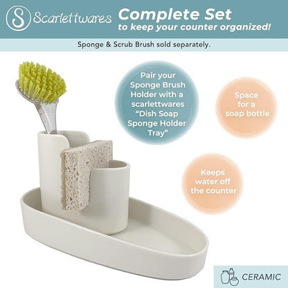 Kitchen Caddy Sponge Scrub Brush Holder and Soap Dish Tray Kitchen Caddy - Image 2