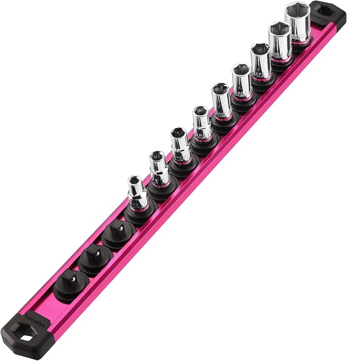 WORKPRO Magnetic Socket Organizer, 1/4-Inch Drive Aluminum Alloy Socket Rail - Image 9