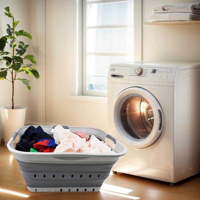 SAMMART 42L Collapsible Plastic Laundry Basket - Image 2