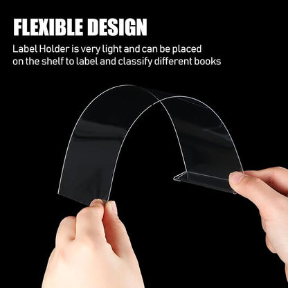 Containlol 15 Pieces Clear Shelf Label Holders Moveable Shelves Tags Moveable - Image 5