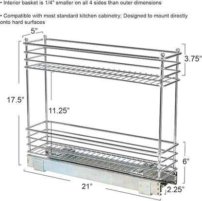 Household Essentials Chrome 2-Tier Sliding Cabinet Organizer - Image 2