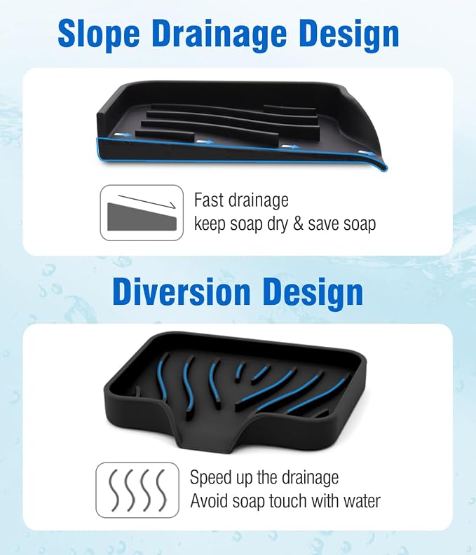 3-Pack Silicone Soap Dish Set – Bar Soap Holder - Image 3