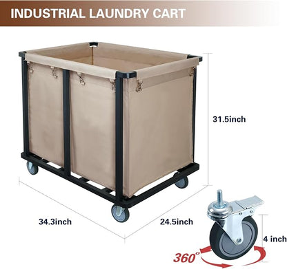 Commercial Laundry Cart with Wheels, 400L Large Laundry Cart | 600 lbs - Image 3