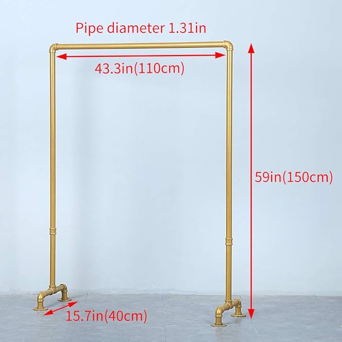 Industrial Pipe Clothing Rack 59in, Clothes Racks - Image 3