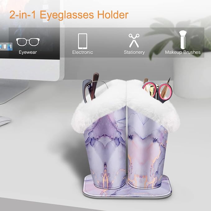 Fintie Plush Lined Double Eyeglasses Holder - Image 3
