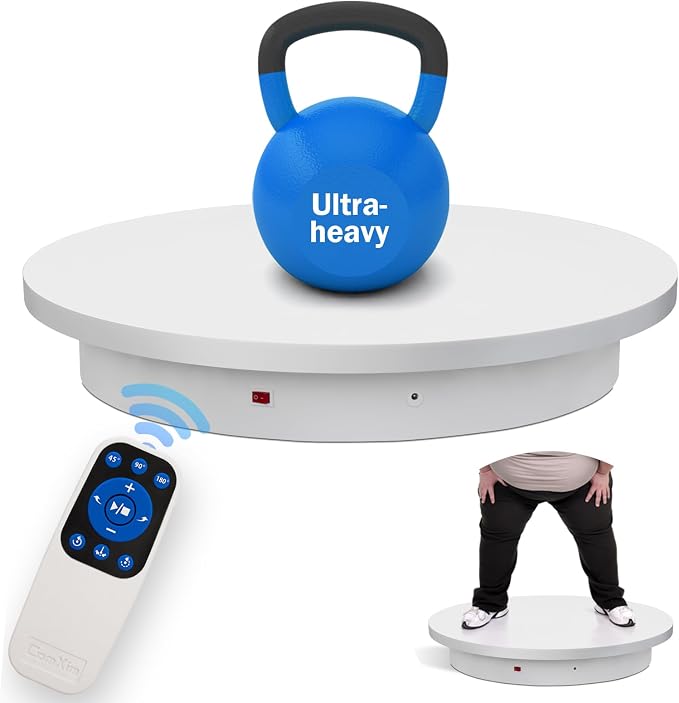 23.6In Remote Large Motorized electric turntable Rotating platform Photography by ComXim