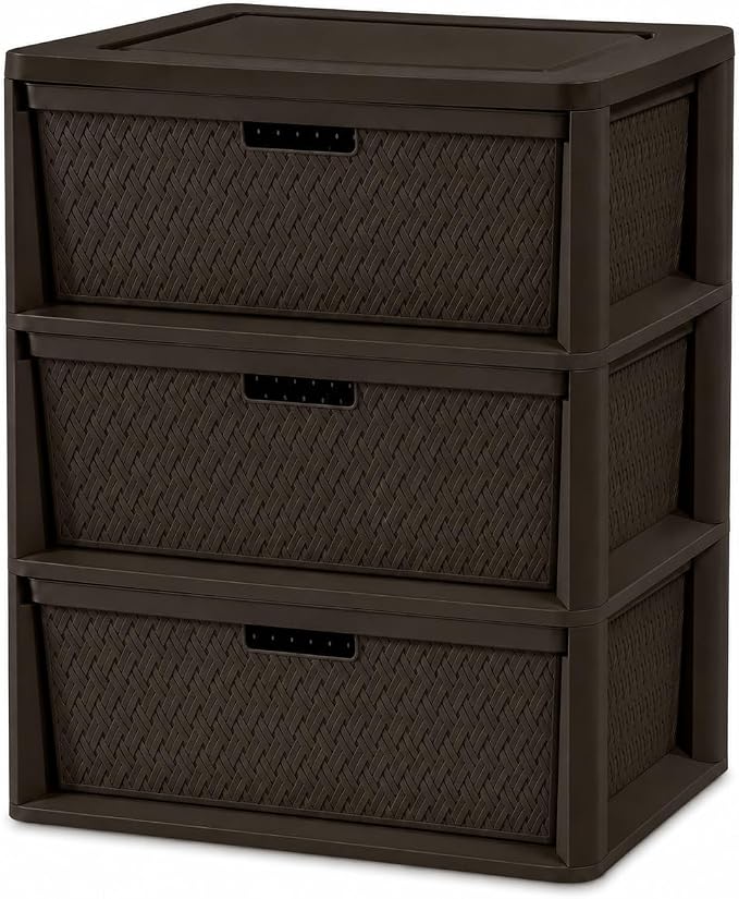 Wide 3-Drawer Plastic Storage Tower by Unknown