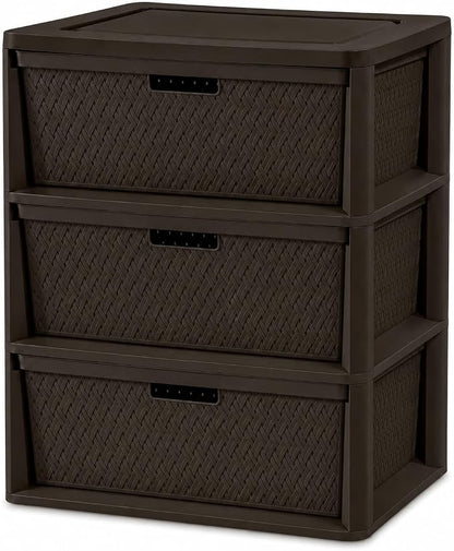 Wide 3-Drawer Plastic Storage Tower by Unknown