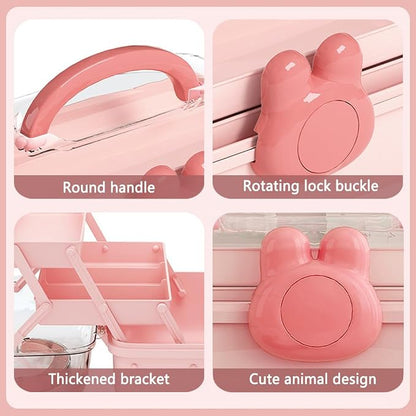Cute Hair Accessories Organizer 3-Layers Kids Jewelry Storage Box Plastic Hair - Image 6