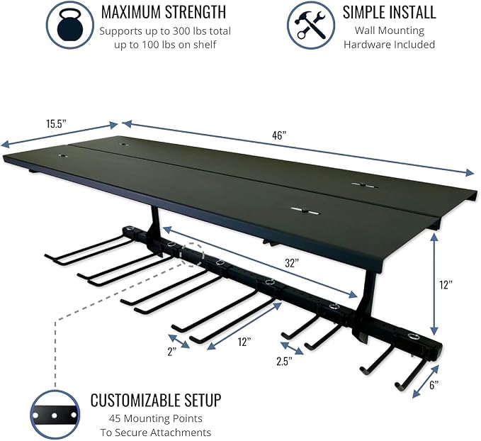 StoreYourBoard Tool Max Garage Storage Rack Shelf – Adjustable Wall Mount - Image 2