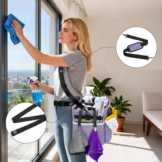 Ytonet Cleaning Caddy, Wearable Cleaning Supplies Organizer - Image 6