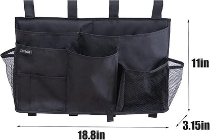 LEISUIT Hanging Storage Bag Bedside Organizer 9 Pockets Black - Image 3
