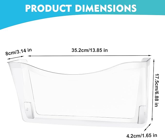 EASEPRES 4 Pack Clear Single Pocket Hanging File Organizer, Plastic Wall Mount - Image 2