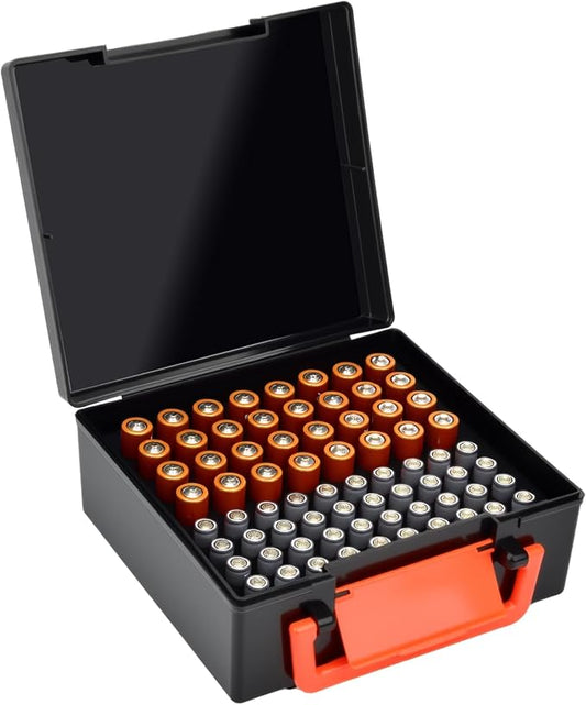 FULLCASE Battery Storage Organizer Holder Holds 72 AA AAA Batteries, Box Cases by FullcaseEasyLifeStorage