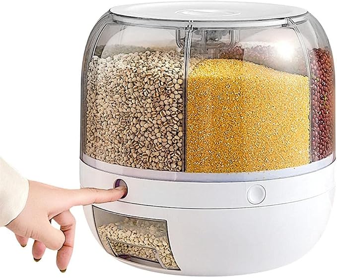 Dry Grain & Rice Storage Container - 12L Separate Rice Bucket Cereal Dispenser - Image 2