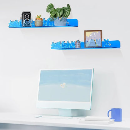 Floating Shelves for Wall, 4 Pack 15.7’’x 3.5’’Adhesive Acrylic Shelves - Image 2