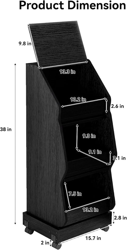 ARTETHYS Potato and Onion Storage Bin Black Movable Bread Box - Image 5