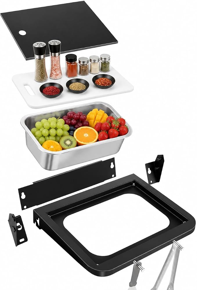QuliMetal Grill Side Table for Weber Searwood 600/600XL and Smoque/Smoque XL by QuliMetal
