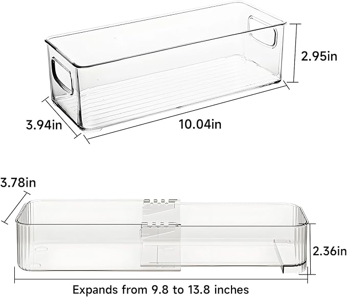 8-Piece Kitchen Storage and Organization Set | Expandable Drawer Organizer Bins - Image 3