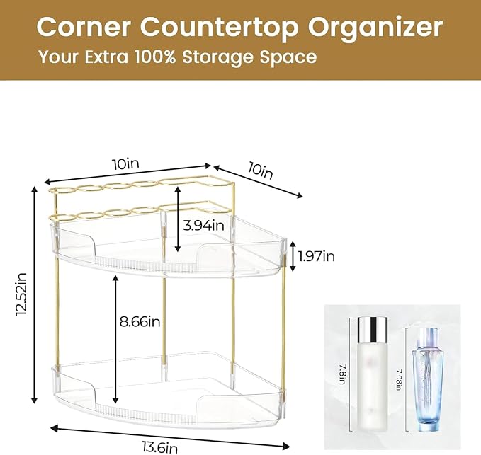 FELIZHOUSE 2-Tier Makeup Organizer - Image 2