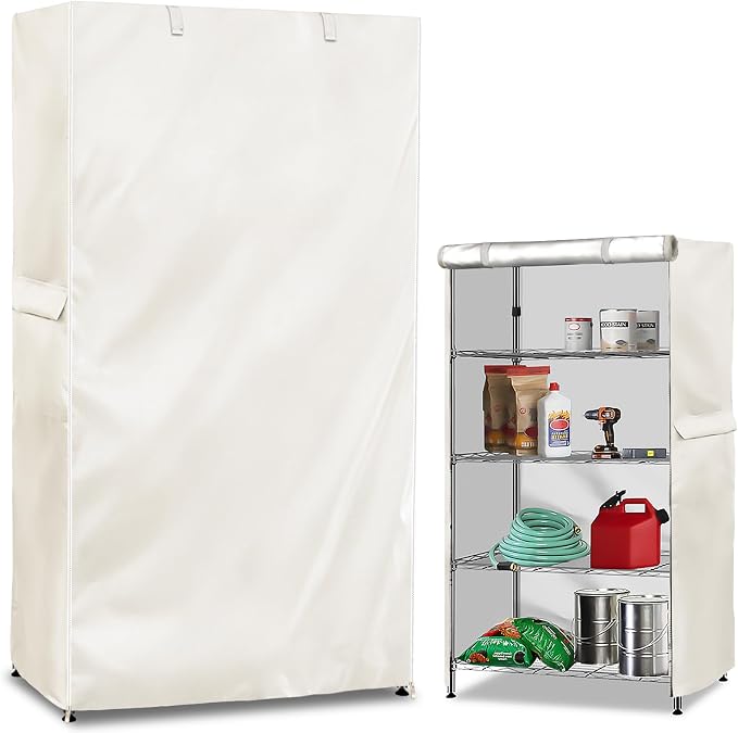 Storage Shelf Cover, Outdoor Heavy Duty 600D 48''W x 18''D x 72''H Dustproof by Dalema