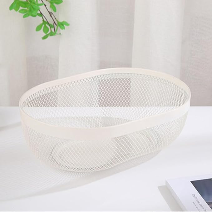 AJIODA Metal Mesh Steel Basket, Oval Metal Wire Storage Organizer Baskets Multi - Image 4