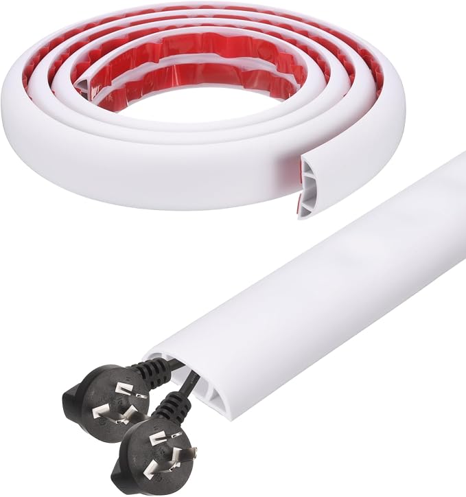 HARFINGTON 6ft Cord Cover Floor W0.6 x H0.33 Inner Channel PVC Hide Extension by HARFINGTON
