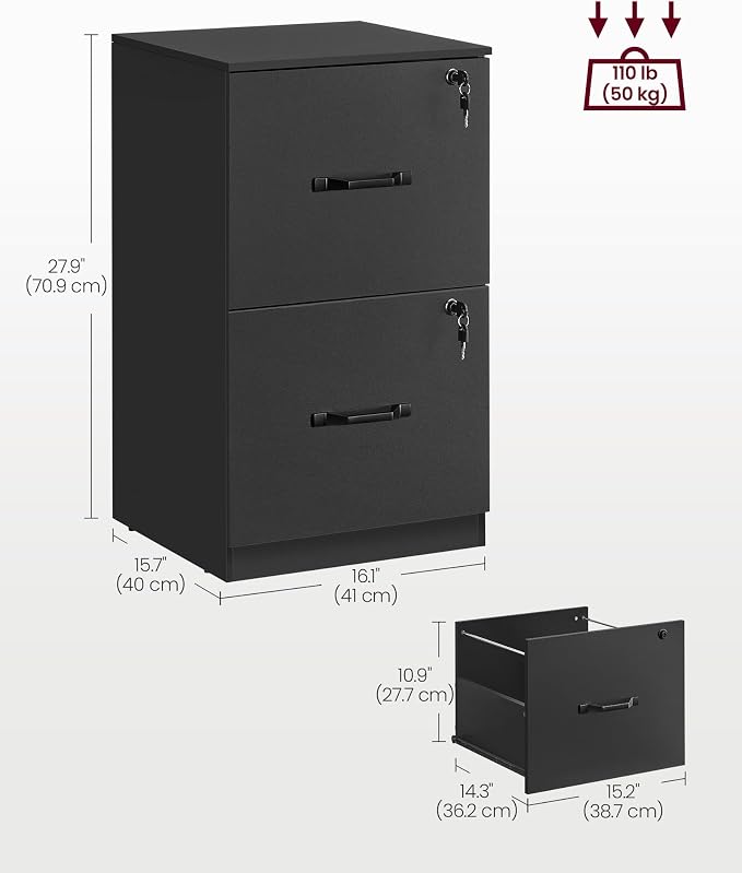 VASAGLE 2 Drawers File Cabinet - Image 3
