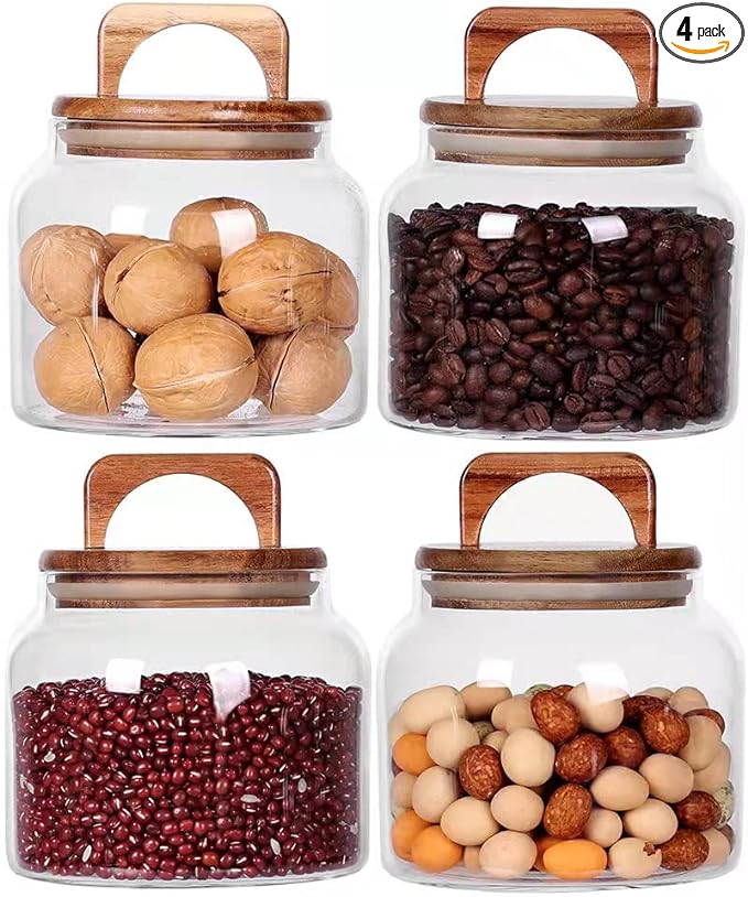 SAIOOL Glass Jars with Airtight Lid, Kitchen Canisters, Borosilicate Storage by SAIOOL