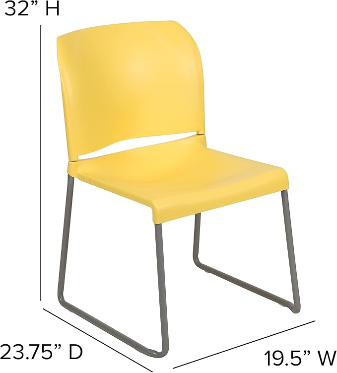 Flash Furniture HERCULES Series 880 lb. Capacity Yellow Full Back Contoured - Image 3