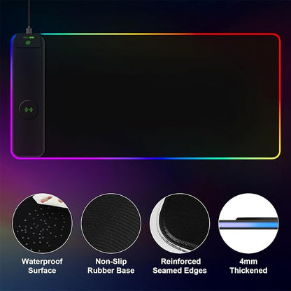 Magnetic Wireless Charging RGB Mouse Pad, 31.5'' x 11.8'' Large LED Gaming Desk - Image 7