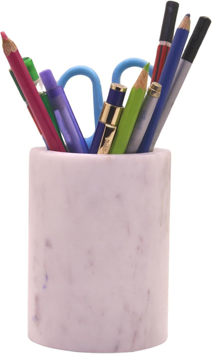 Natural Marble Pencil Pen Holder Stand by KCKULLICRAFT