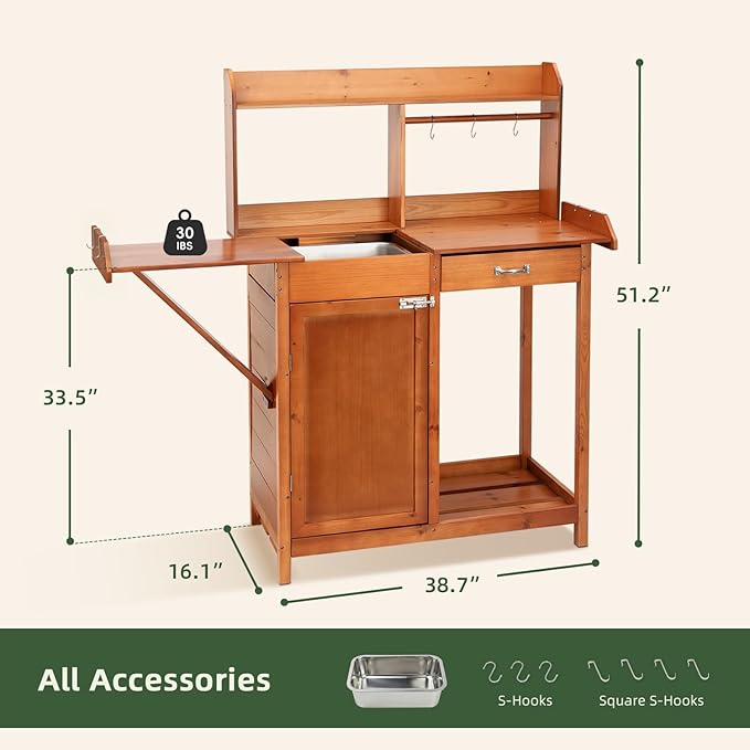 OOOK Potting Bench, Nordic Scots Pine Potting Table - Image 4